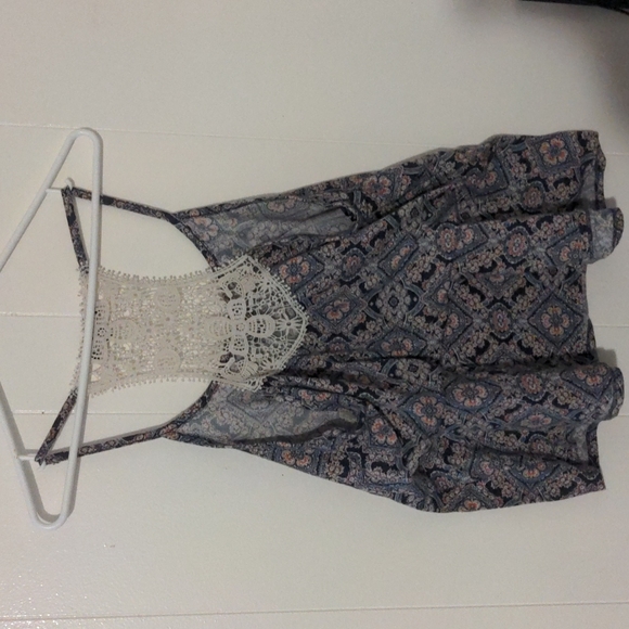 Large floral Bohemian tank top in blue,pink and red by lily Morgan - Picture 7 of 10